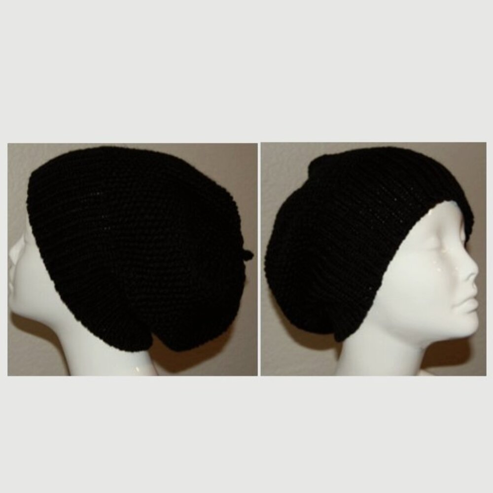 NEW Handmade Black Beret Hat, Women Size M/L